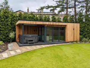 Swift Unlimited garden room with a covered area suitable for a hot tub